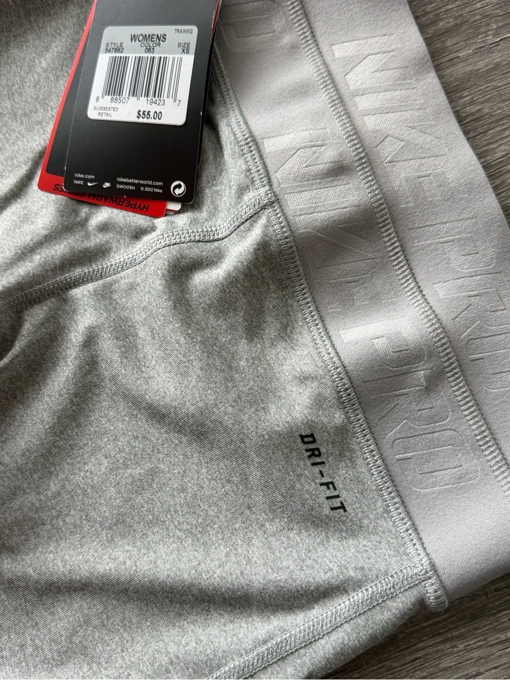 Nike Light Grey Leggings w/Bright Pink 'Just Do It' Graphic